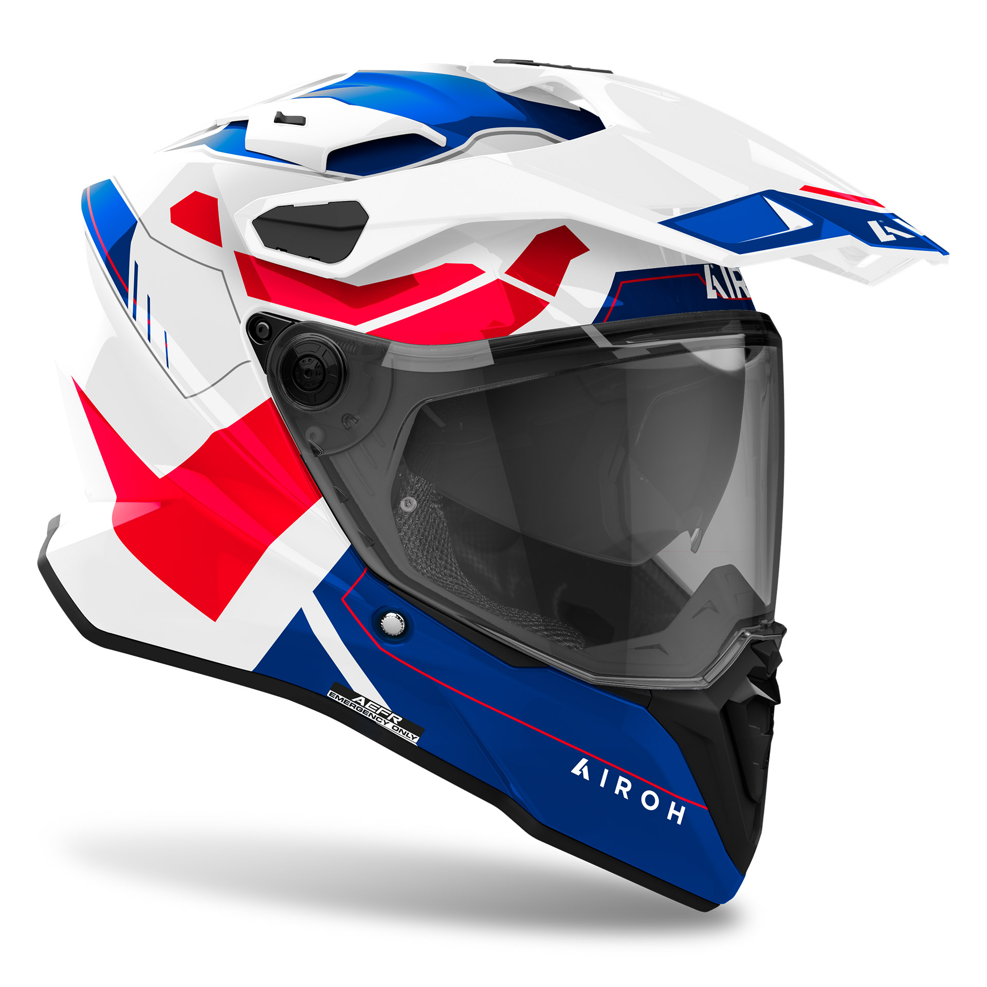 Capacete COMMANDER 2 REVEAL Azul/Vermelho AIROH
