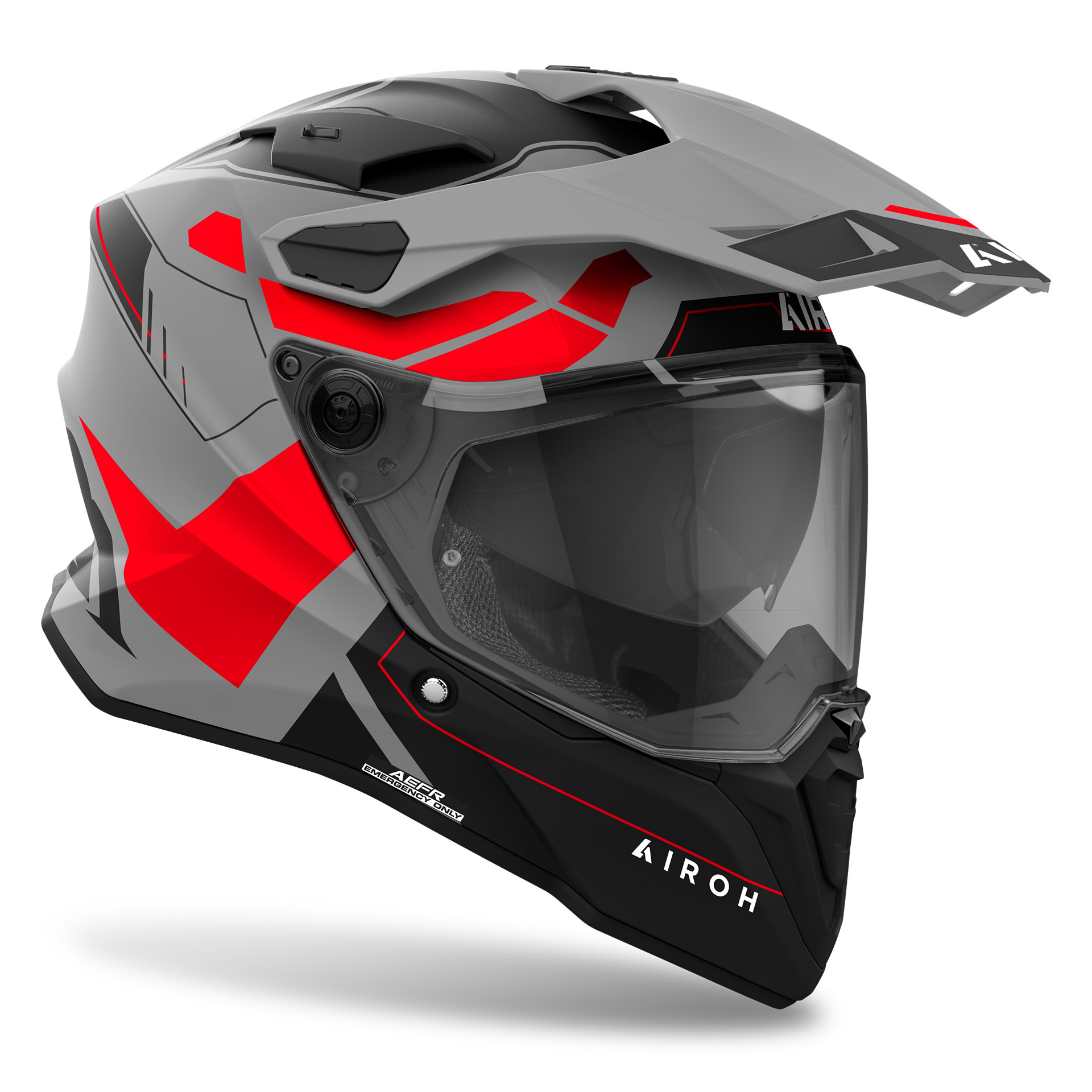 Capacete COMMANDER 2 REVEAL Vermelho Fluo AIROH