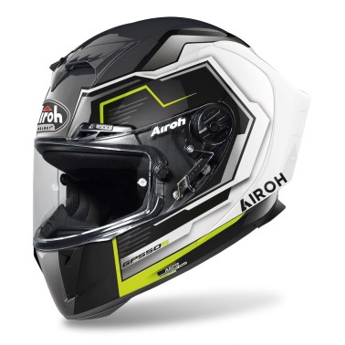 Capacete GP550 S RUSH Branco/Amarelo AIROH Capacete GP550 S RUSH Branco/Amarelo AIROH