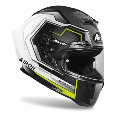 Capacete GP550 S RUSH Branco/Amarelo AIROH Capacete GP550 S RUSH Branco/Amarelo AIROH