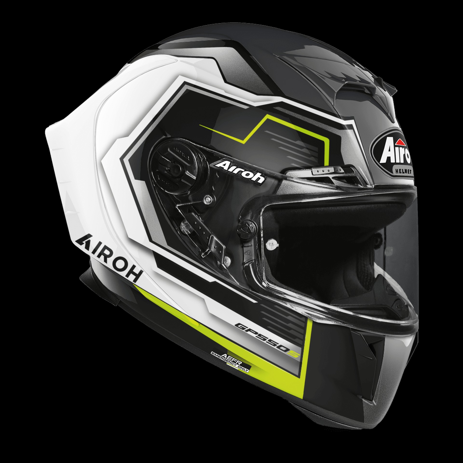 Capacete GP550 S RUSH Branco/Amarelo AIROH