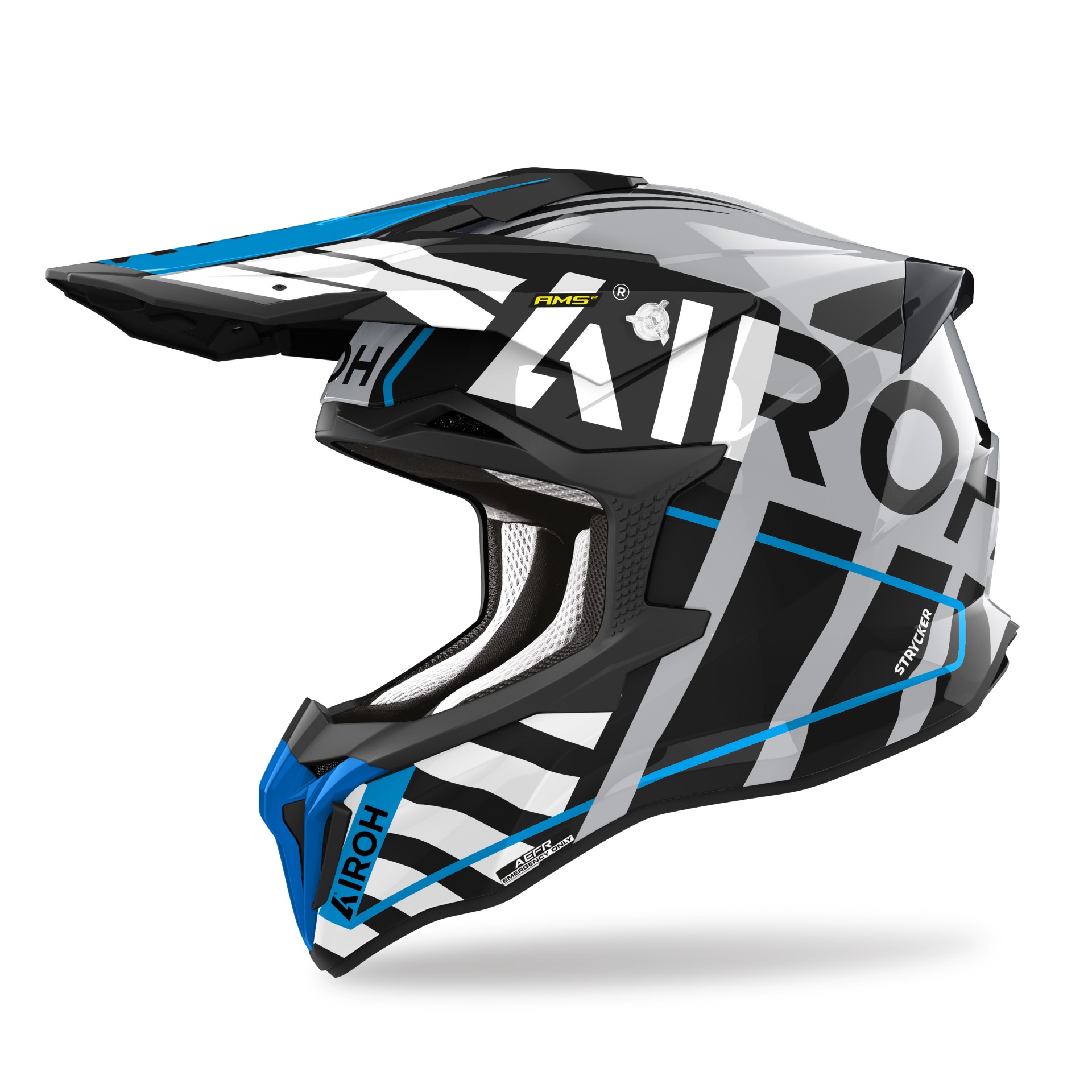 Capacete STRIKER BRAVE Azul/Cinza AIROH 2023