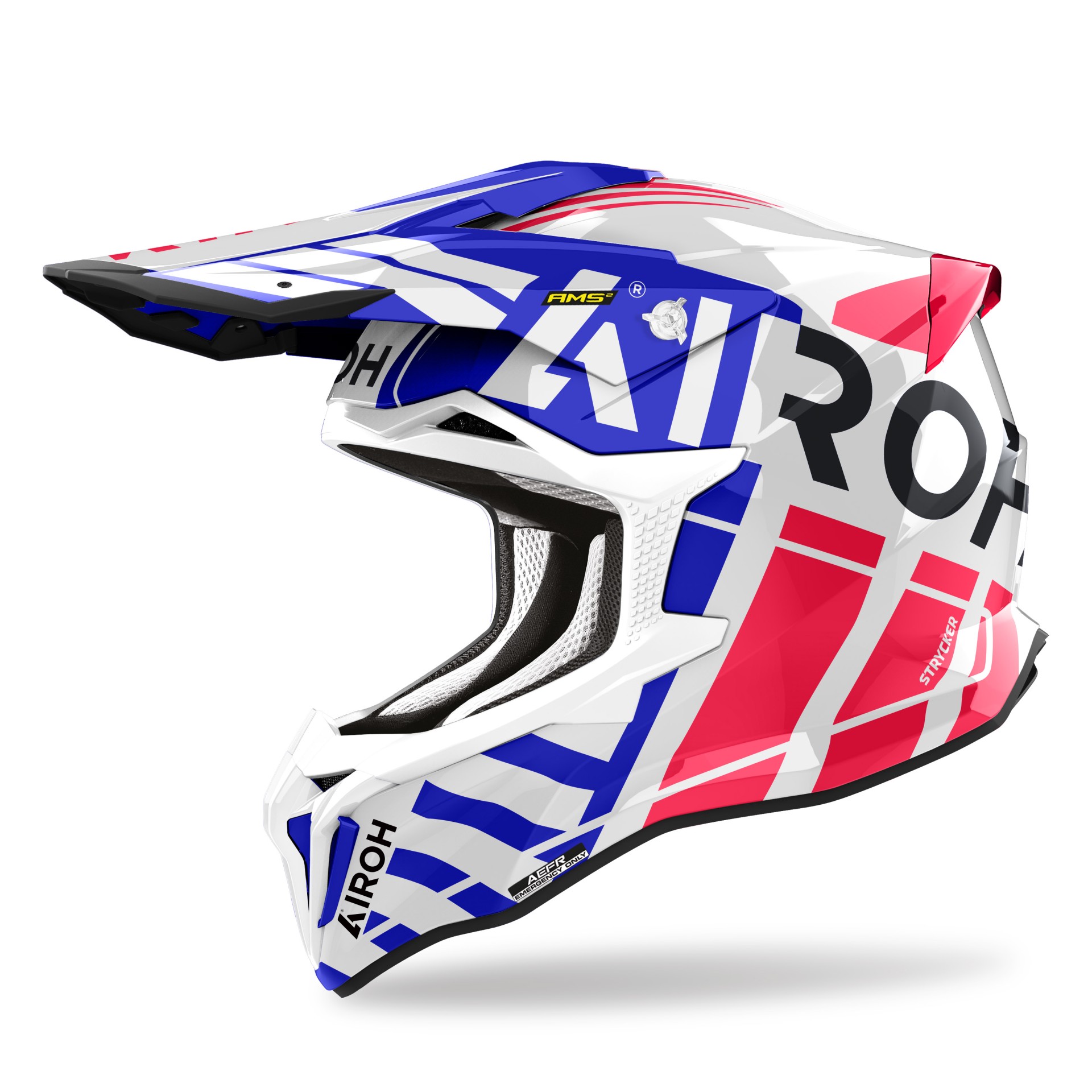 Capacete STRIKER BRAVE Azul/Vermelho AIROH 2023