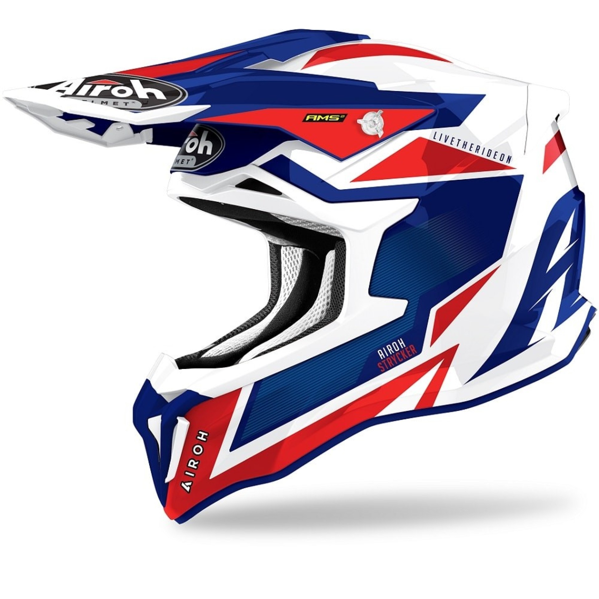 Capacete STRIKER AXE Azul/Vermelho AIROH 2020