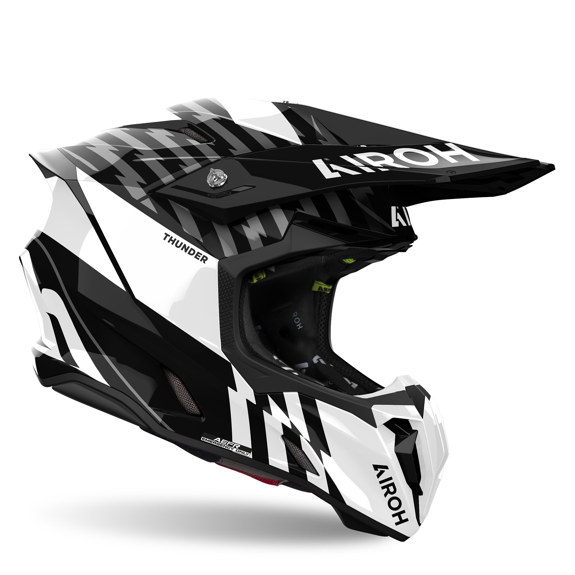 Capacete TWIST 3 THUNDER Preto/Branco Gloss AIROH