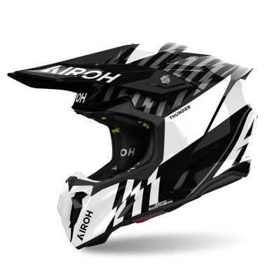 Capacete TWIST 3 THUNDER Preto/Branco Glos AIROH
