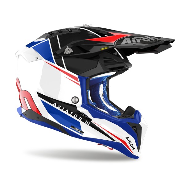 Capacete AVIATOR 3 PUSH Azul/Vermelho 2023 AIROH