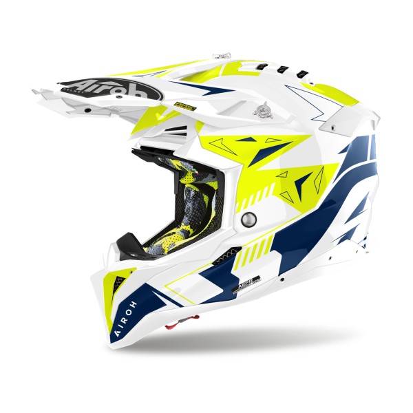 Capacete AVIATOR 3 SPIN Amarelo/Azul 2023 AIROH