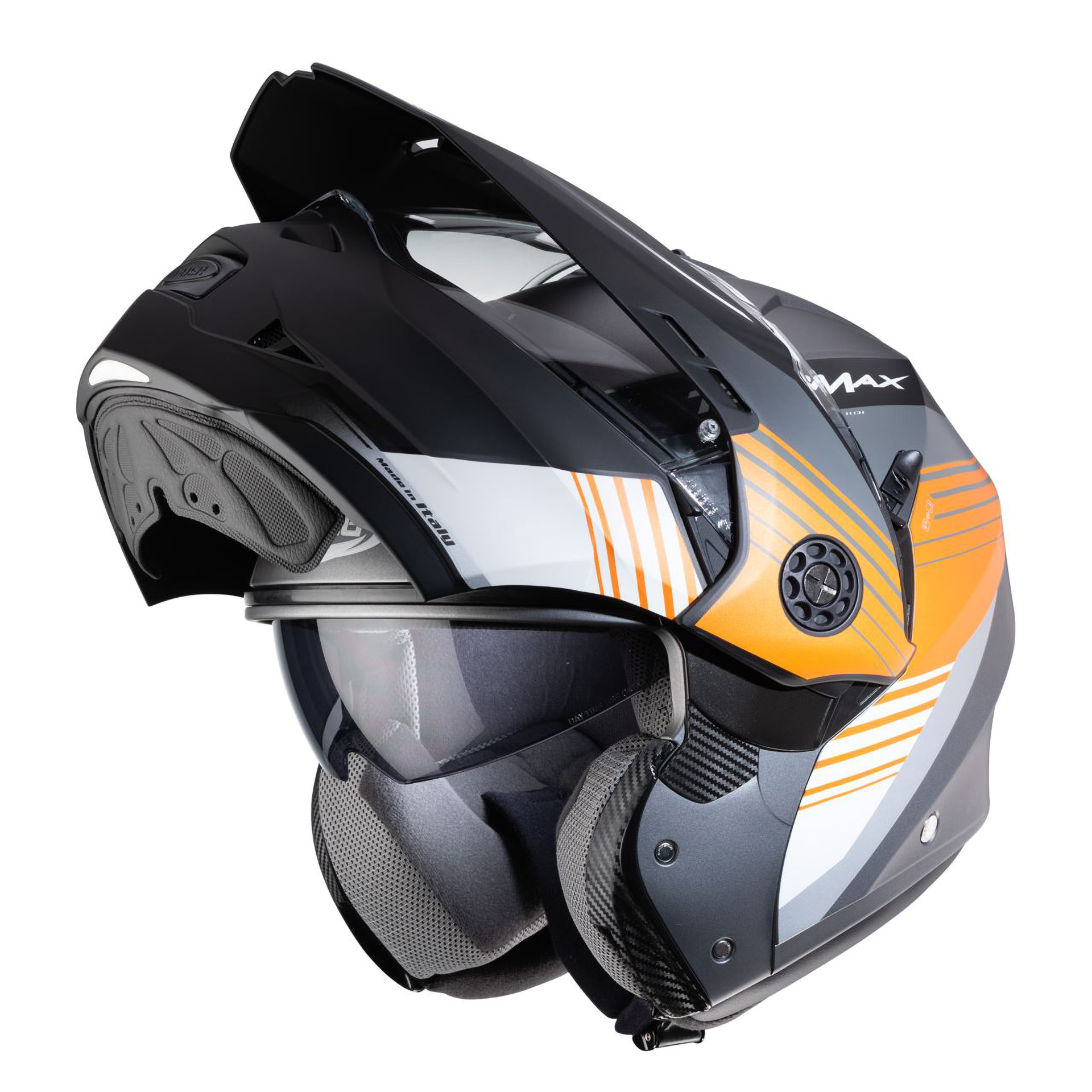 Capacete TOURMAX TITAN Gun Metal/Lar./Branco CAB