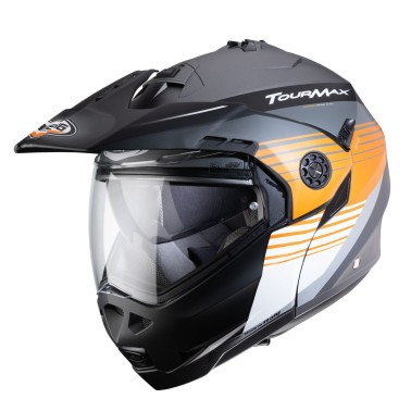 Capacete TOURMAX TITAN Gun Metal/Lar./Branco CAB