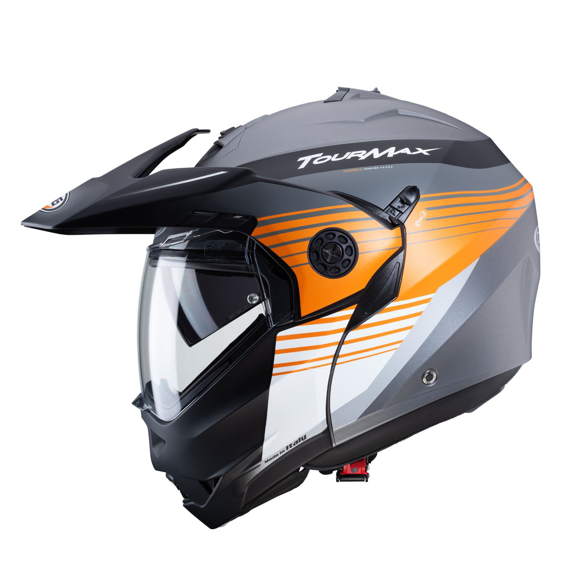 Capacete TOURMAX TITAN Gun Metal/Lar./Branco CAB
