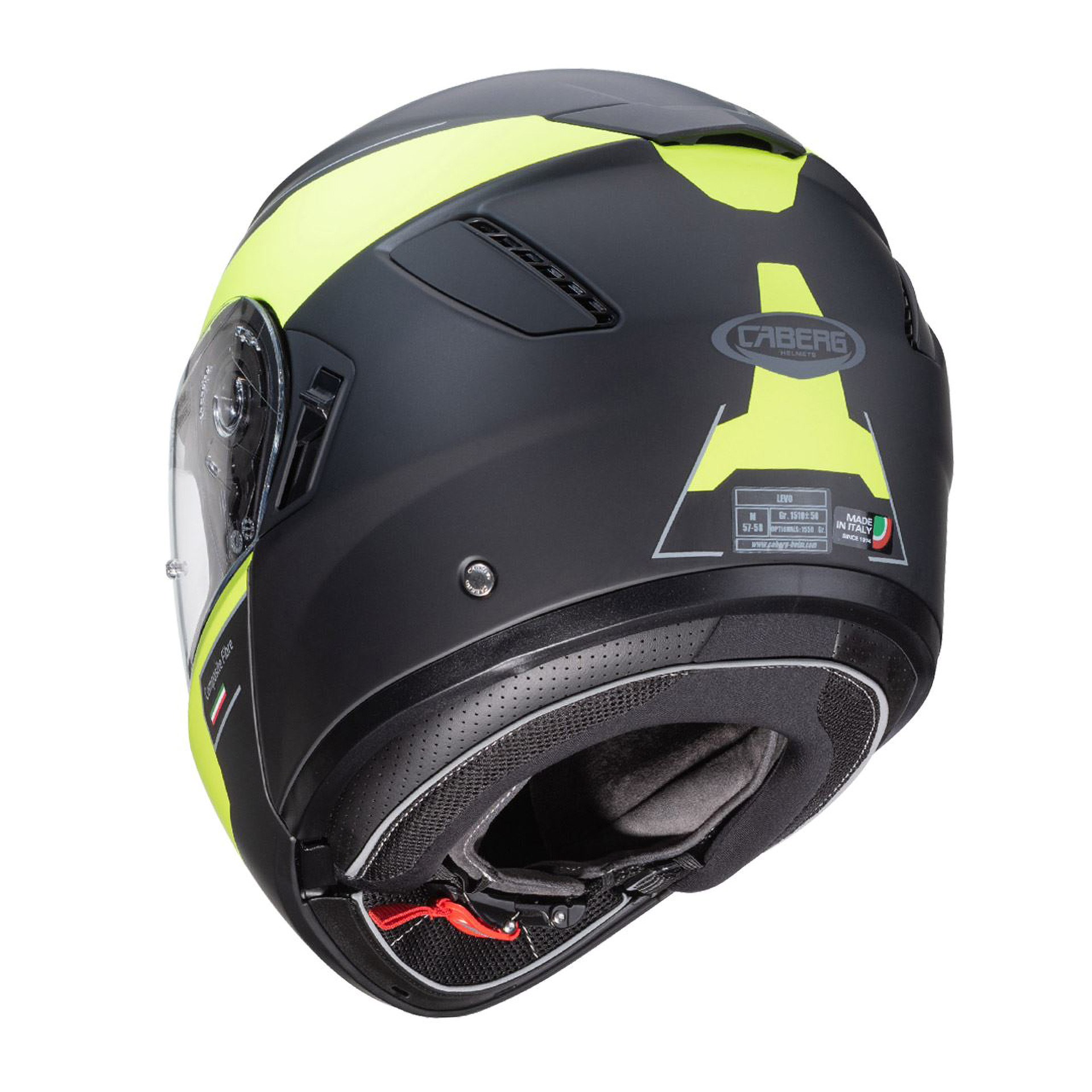Capacete LEVO PROSPECT Preto/Fluo Pinlock Caberg