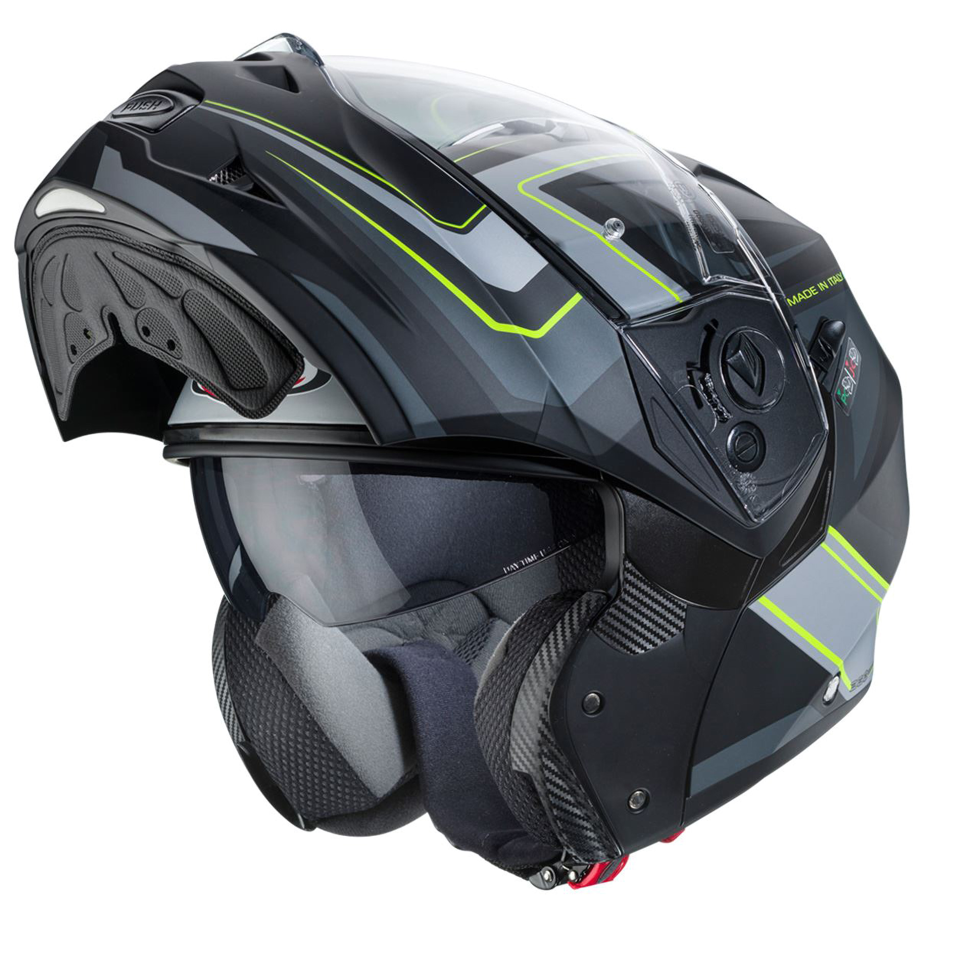 Capacete DUKE II TOUR Preto/Amar/Cinza C/Pin. Cabe