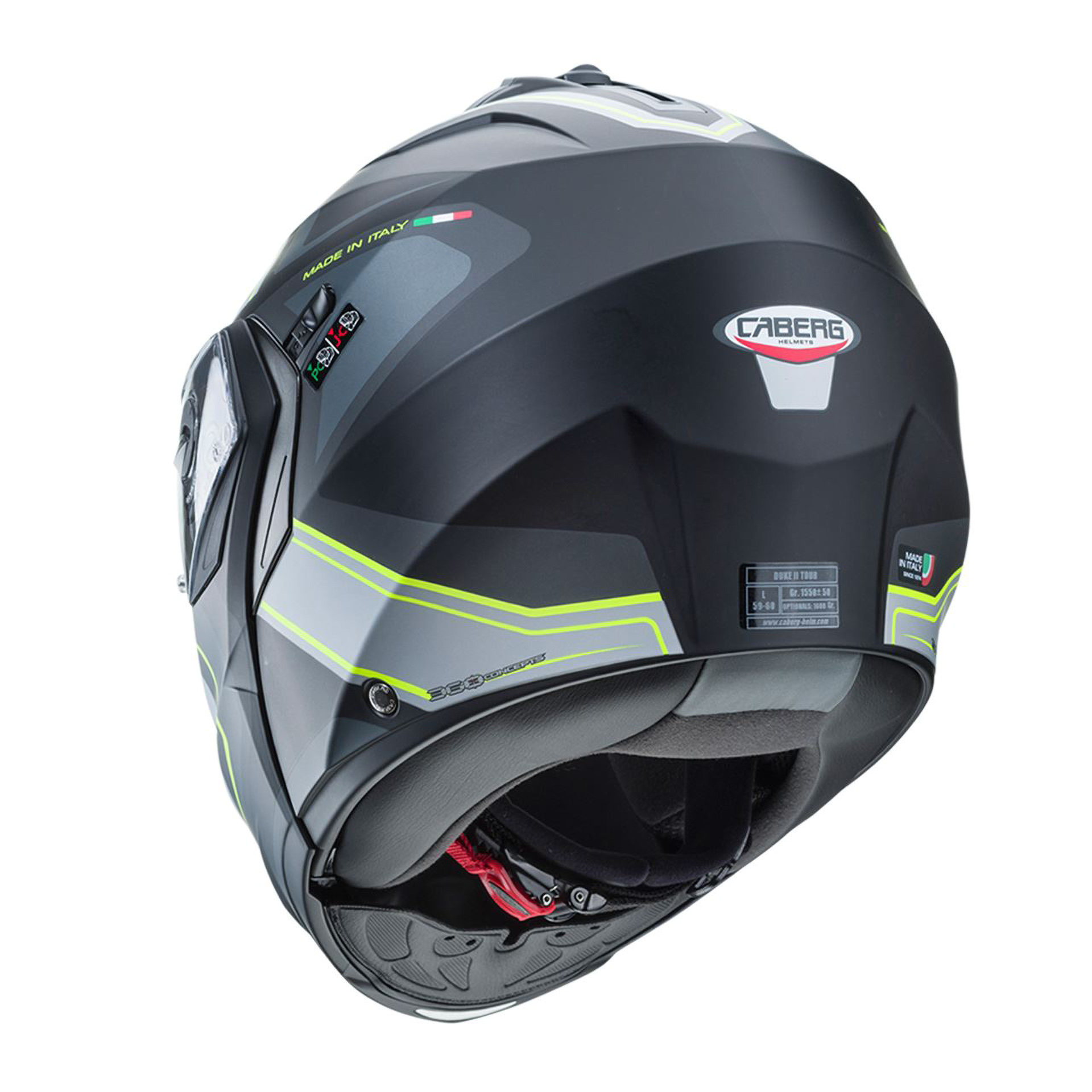 Capacete DUKE II TOUR Preto/Amar/Cinza C/Pin. Cabe