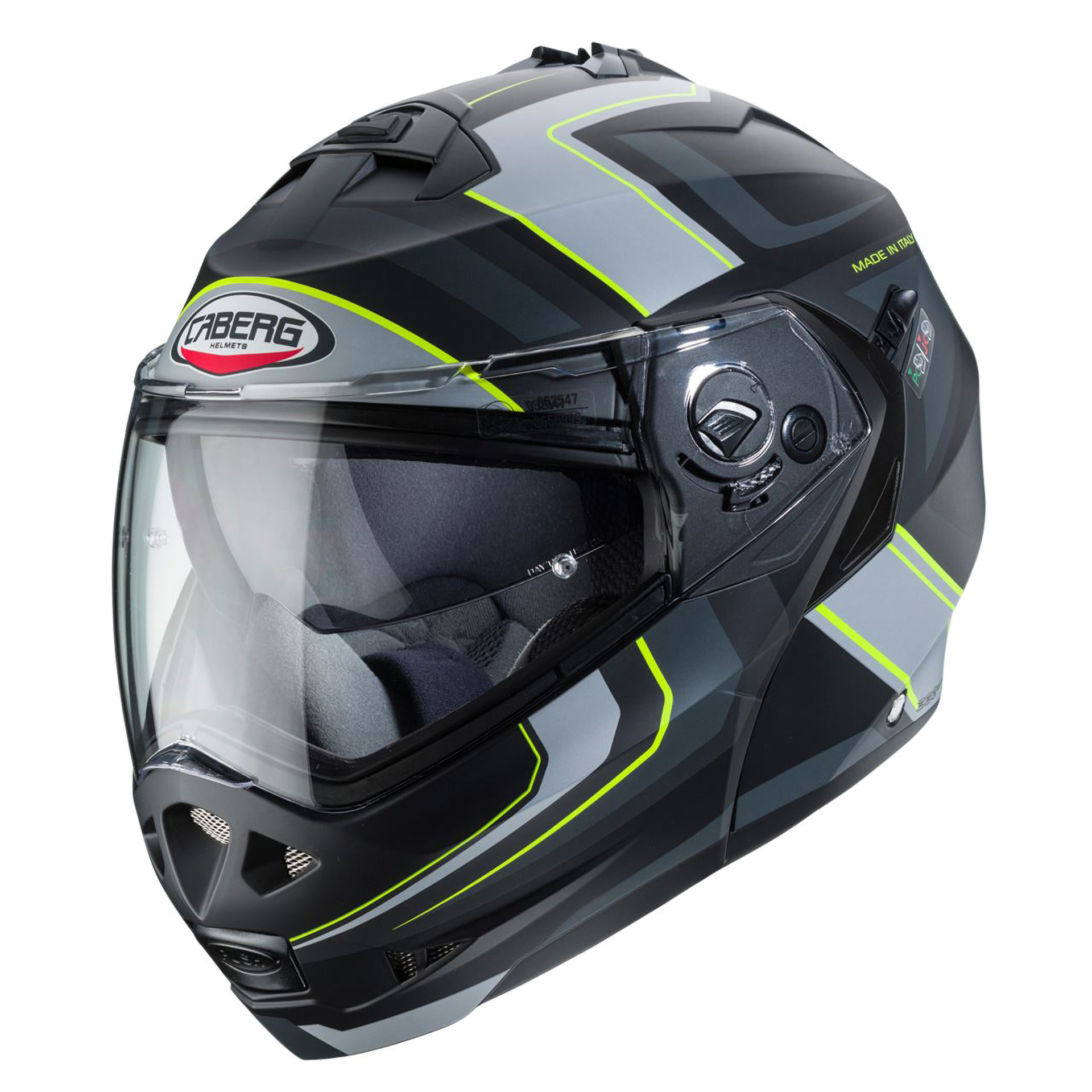 Capacete DUKE II TOUR Preto/Amar/Cinza C/Pin. Cabe