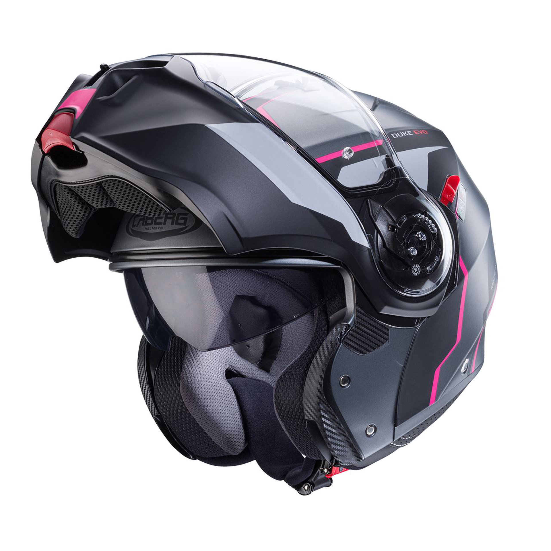 Capacete DUKE EVO MOVE Mattgun/Preto/Fuchia Caberg