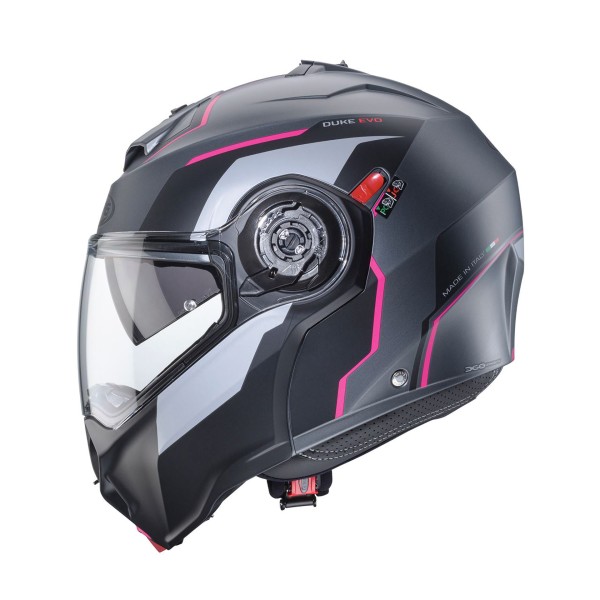 Capacete DUKE EVO MOVE Mattgun/Preto/Fuchia Caberg