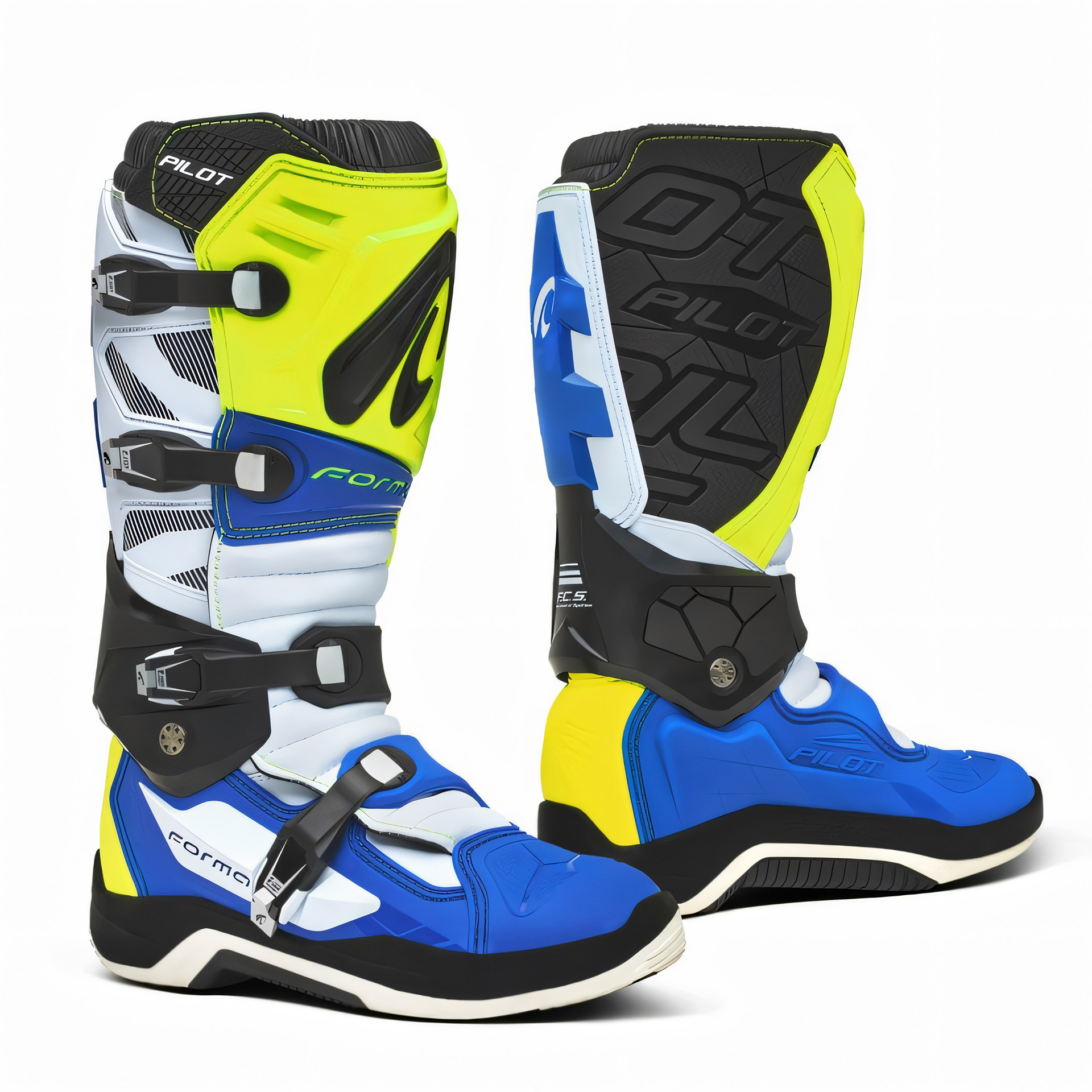 Botas PILOT Amarelo Fluo/Branco/Azul FORMA