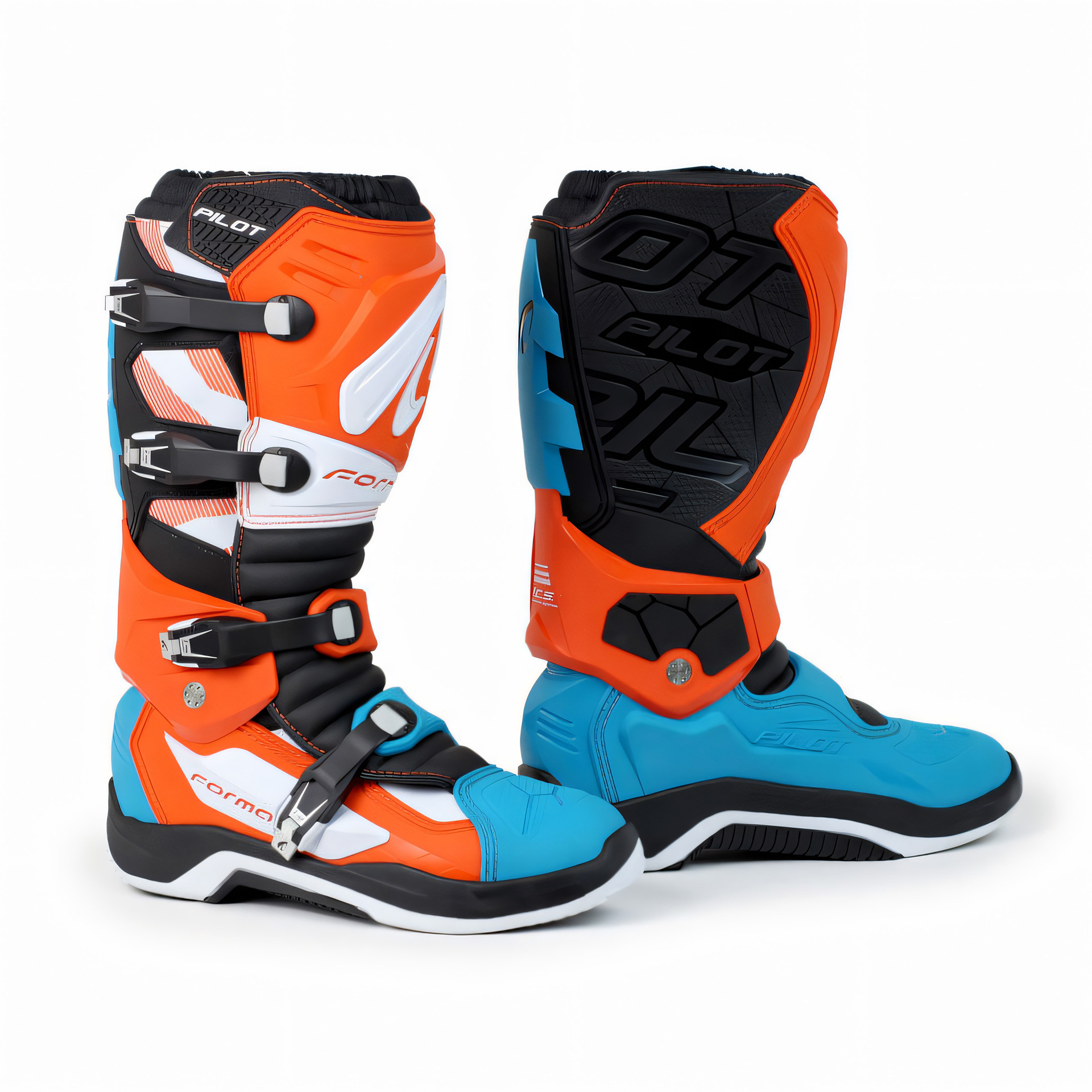 Botas PILOT Branco/Laranja/Aqua FORMA