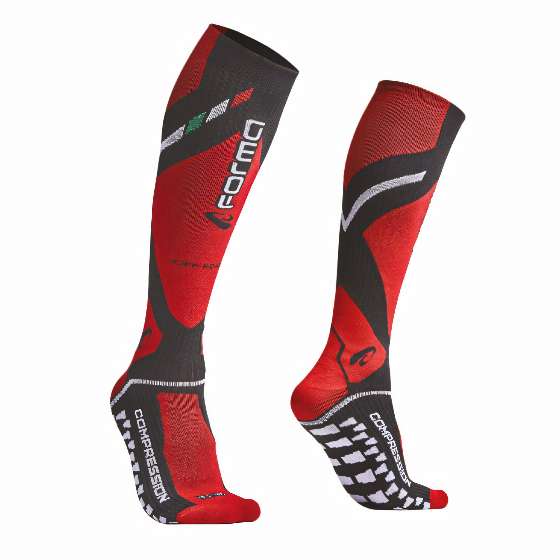 Meias Compression Preto/Verm 43/46 FORMA