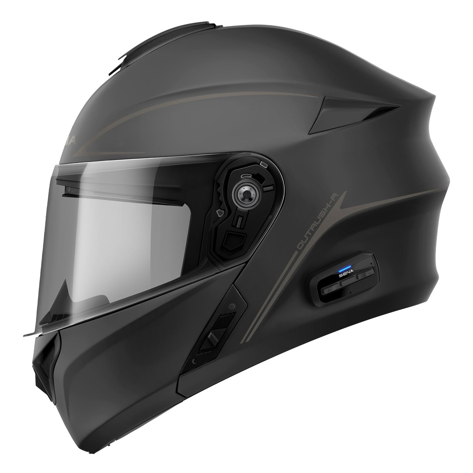 Capacete OUTRUSHR Preto Matt C Intercom Mesh SENA