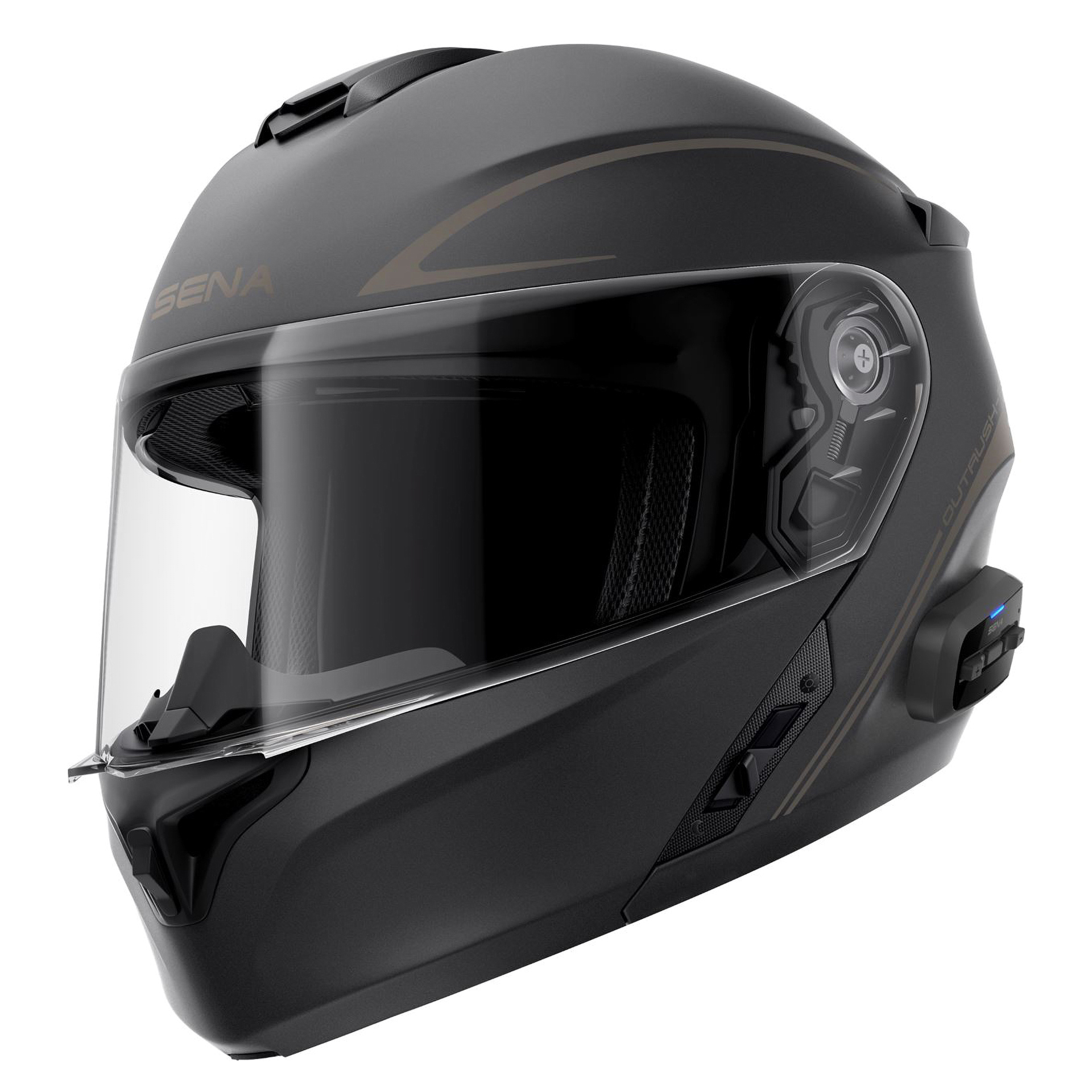 Capacete OUTRUSHR Preto Matt C Intercom Mesh SENA