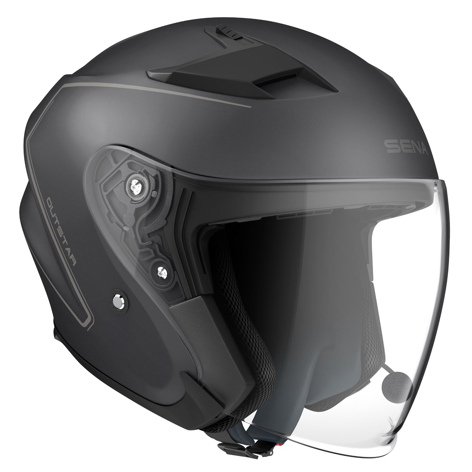 Capacete OUTSTAR Preto Matt C Intercom Mesh SENA