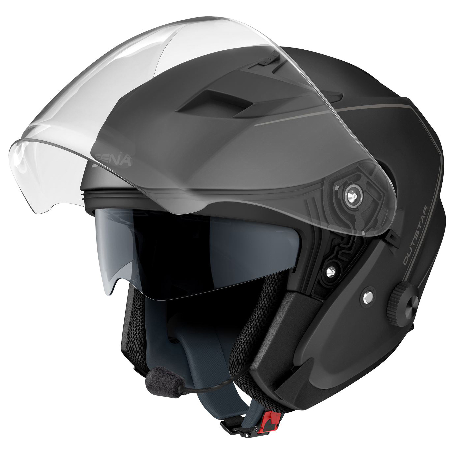 Capacete OUTSTAR Preto Matt C Intercom Mesh SENA