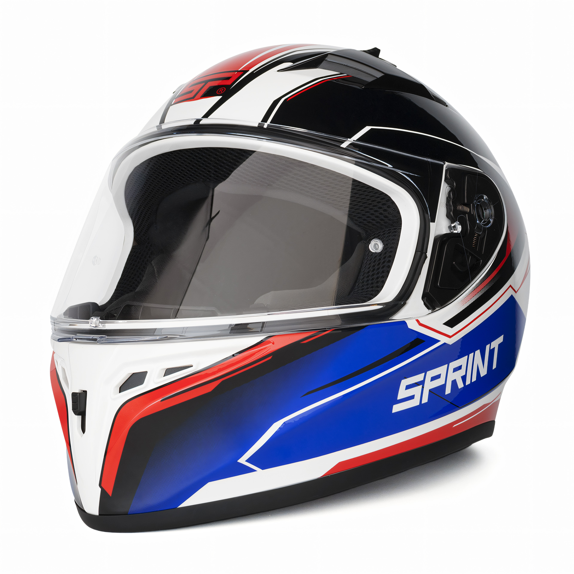 Capacete SPRINT FAST Branco/Verm/Azul