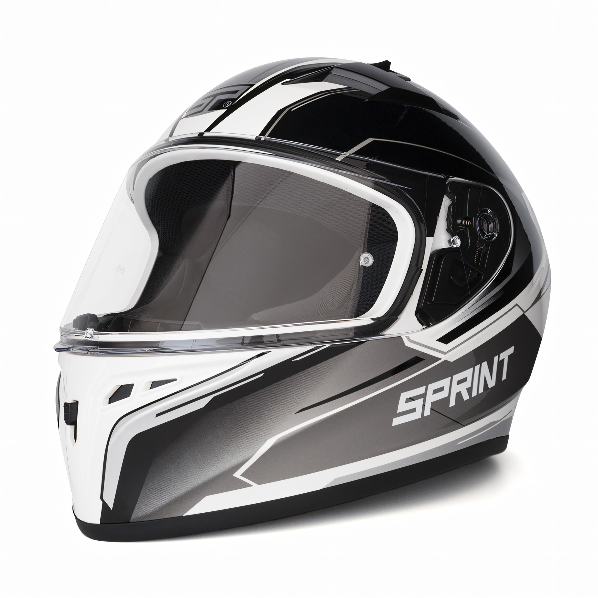 Capacete SPRINT FAST Preto/Branco/Cinza