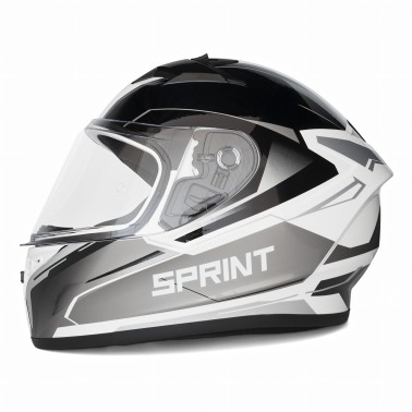 Capacete SPRINT FAST Preto/Branco/Cinza