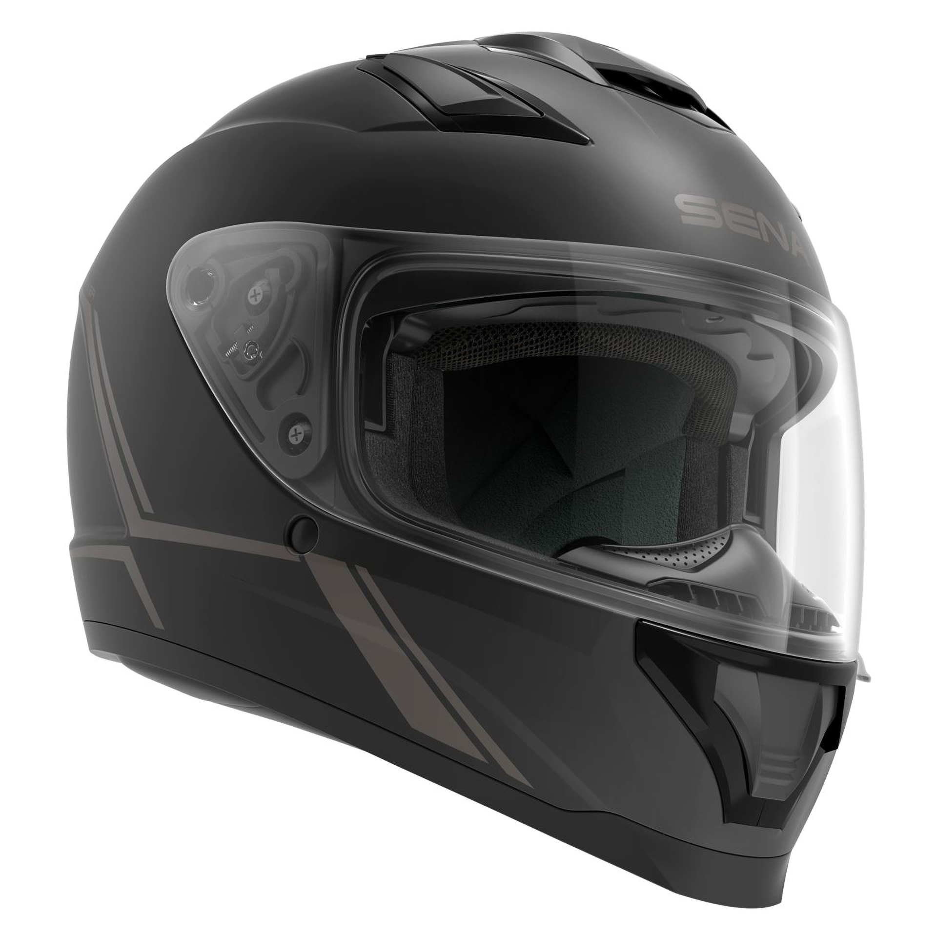 Capacete STRYKER Preto Matt C Intercom Mesh SENA