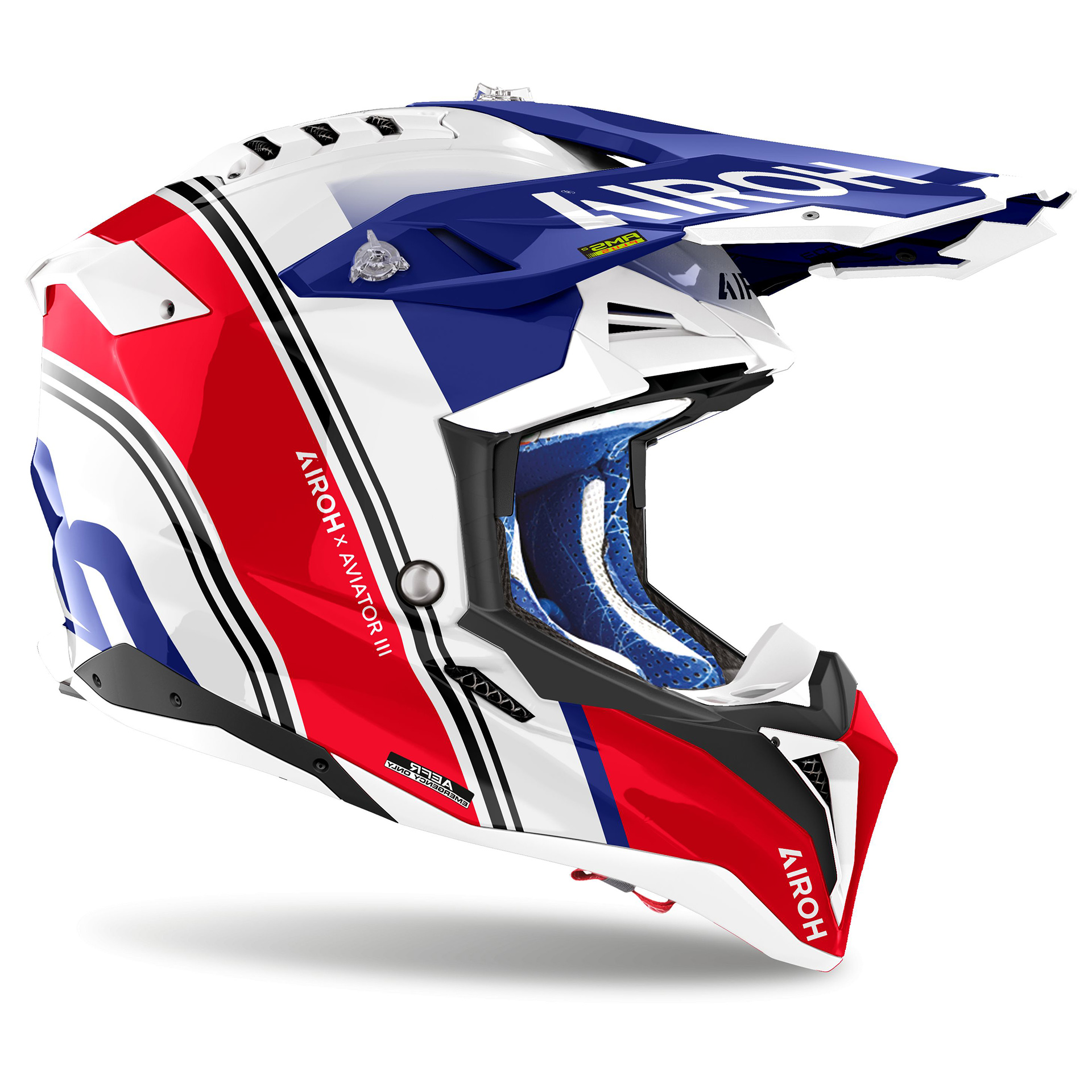 Capacete AIROH AVIATOR 3 HIMA Vermelho Gloss