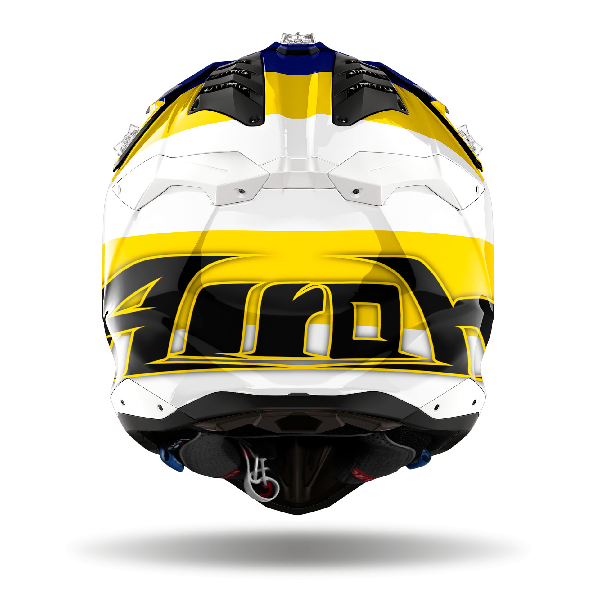 Capacete AIROH AVIATOR 3 MONARCH Azull/Amarelo Gloss