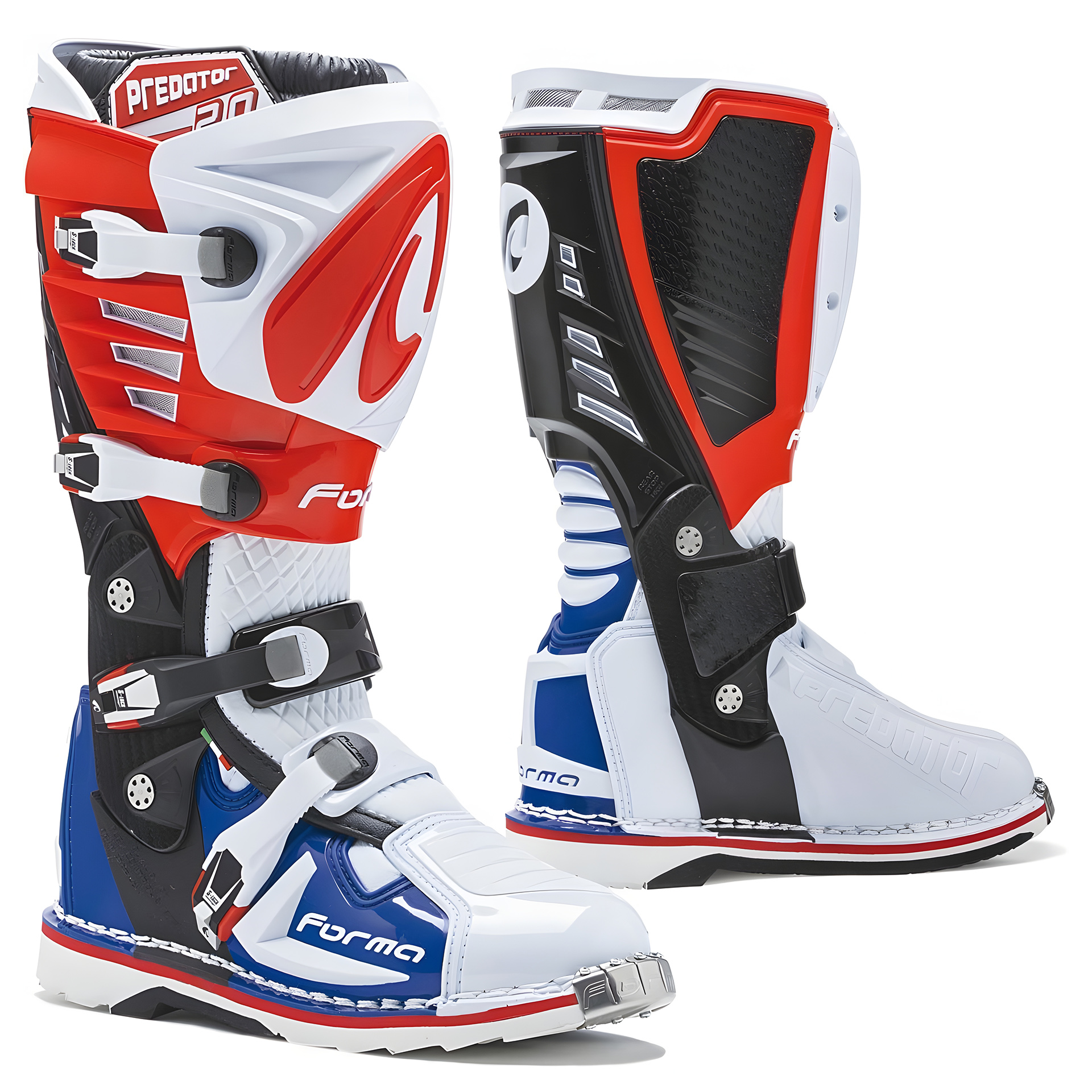 Botas PREDATOR 2.0 Branco/Verm./Azul FORMA