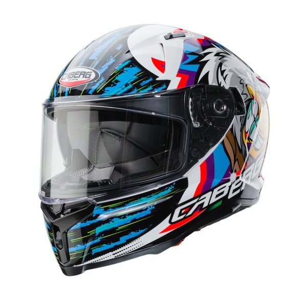 Capacete AVALON HAWK Branco/Preto/Azul Caberg
