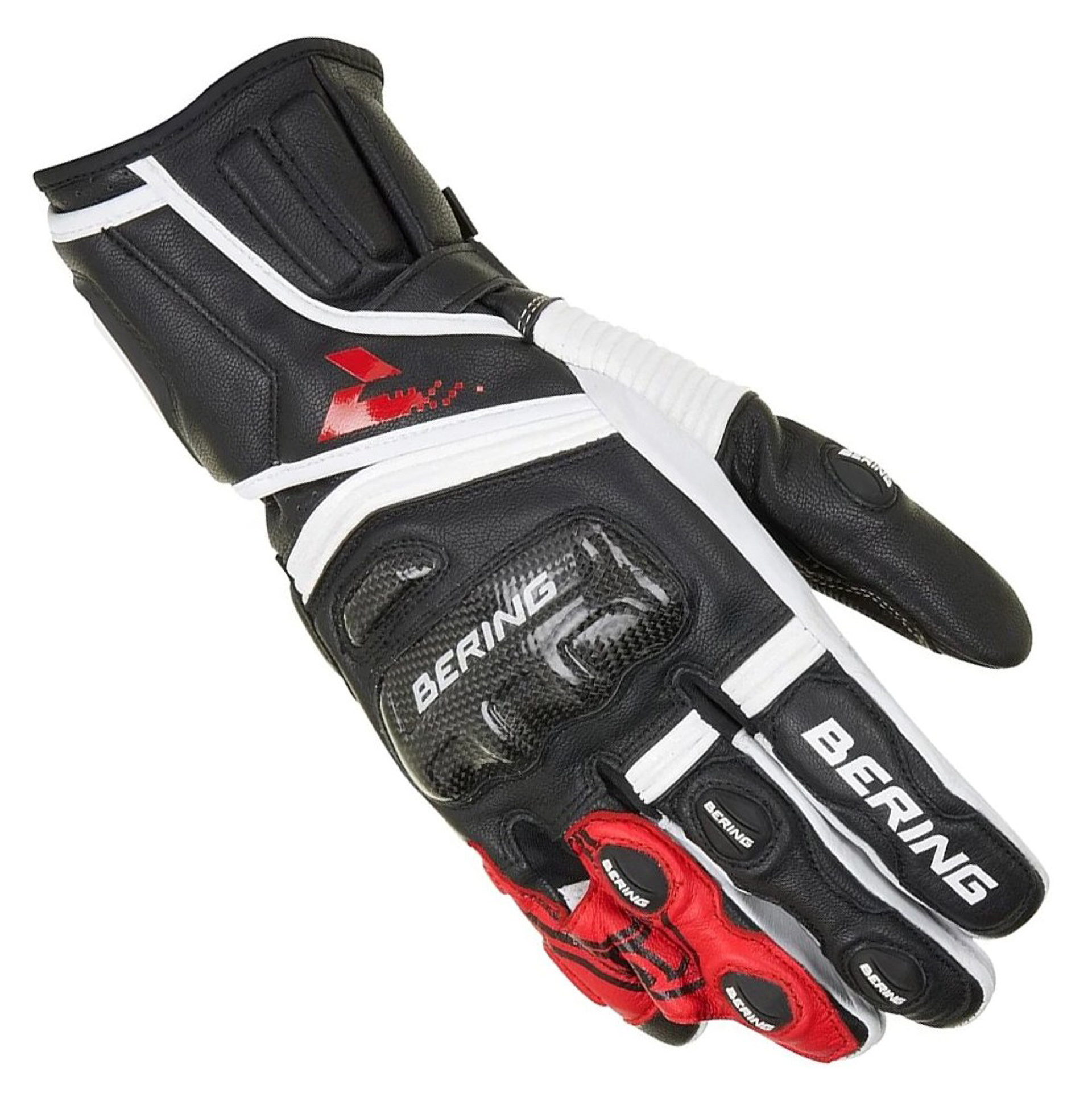 Luva Cabedal SHIFT-R Preto/Verm. BERING