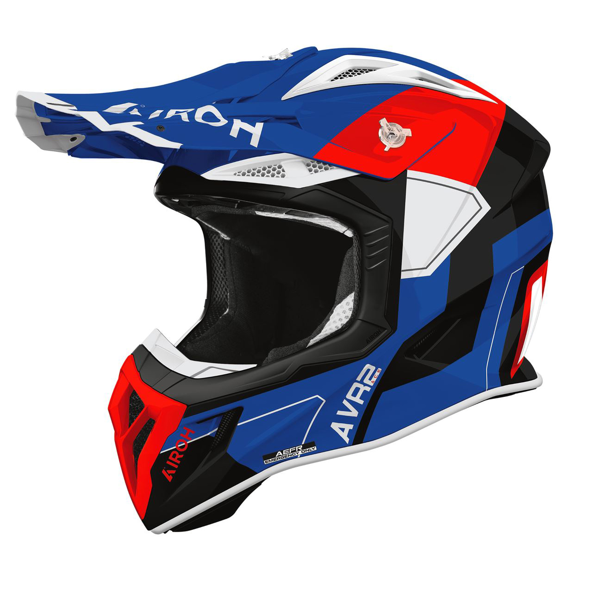 Capacete AIROH AVIATOR ACE 2 SHIELD Azul/Vermelho Gloss