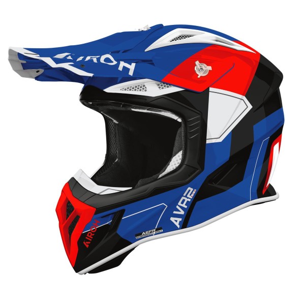 Capacete AIROH AVIATOR ACE 2 SHIELD Azul/Vermelho Gloss