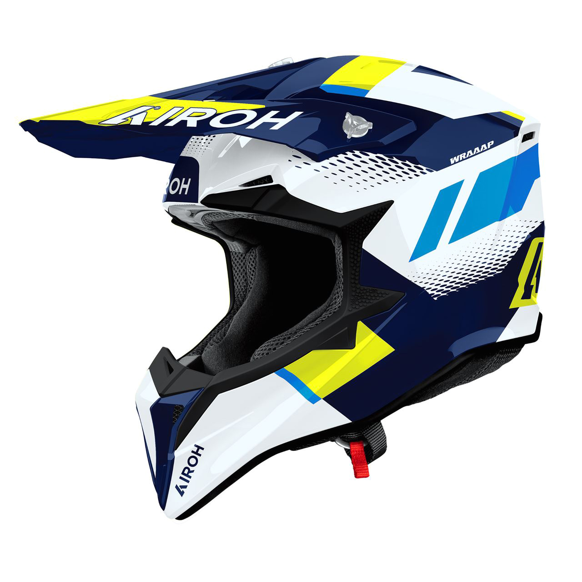 Capacete AIROH WRAAAP VISION Amarelo/Azul Gloss