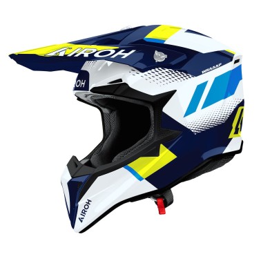 Capacete AIROH WRAAAP VISION Amarelo/Azul Gloss