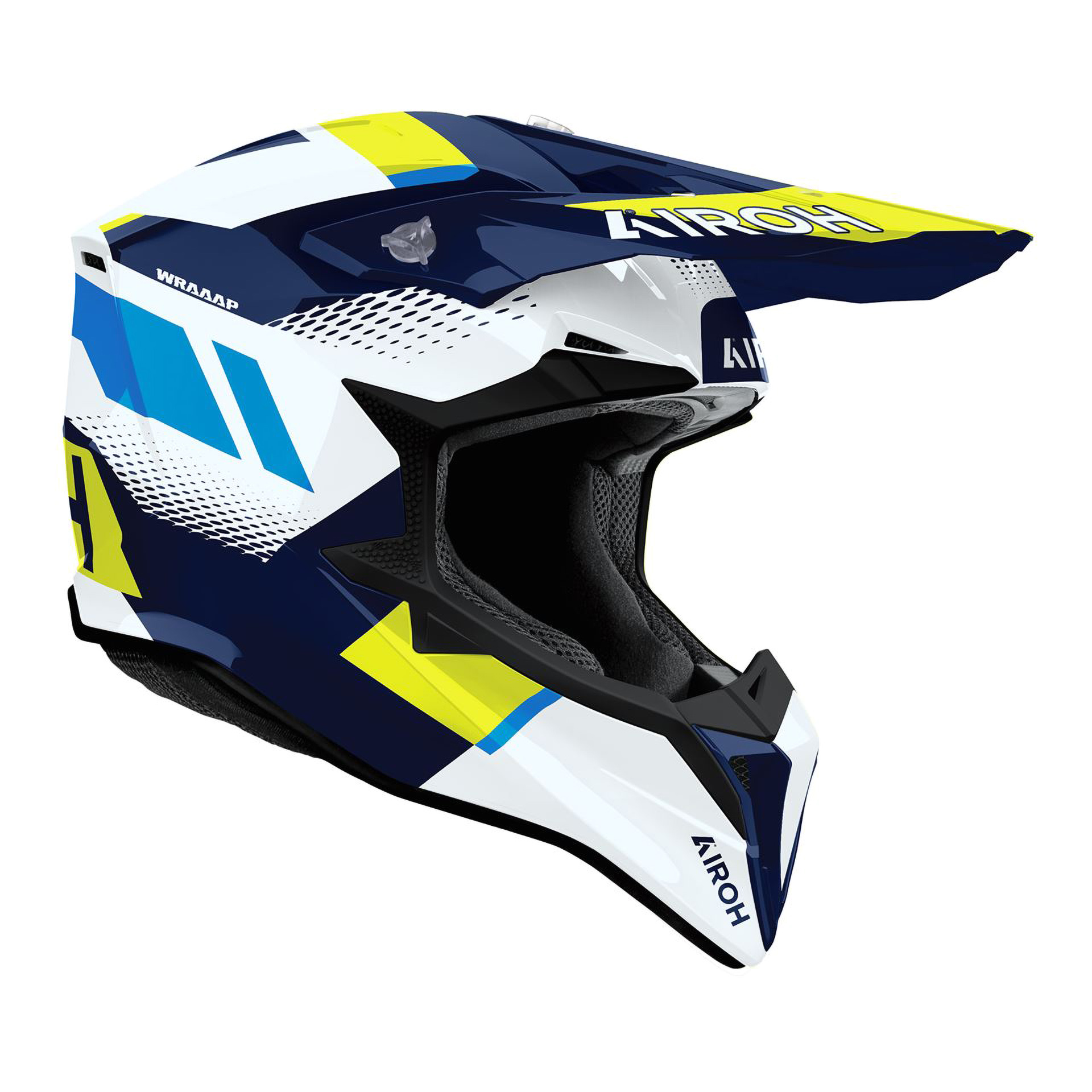 Capacete AIROH WRAAAP VISION Amarelo/Azul Gloss