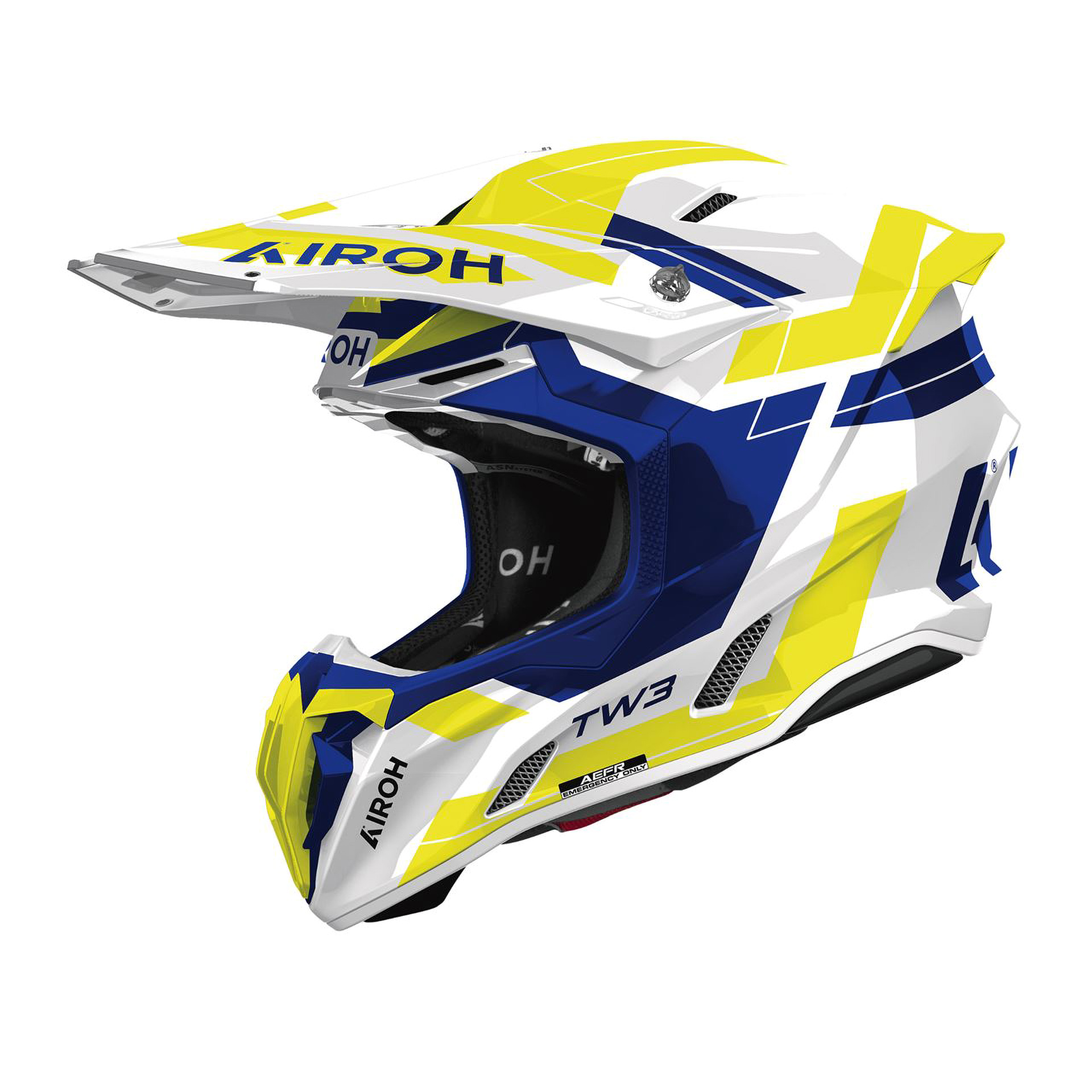 Capacete AIROH TWIST 3 DYNASTY Azul/Amarelo Gloss