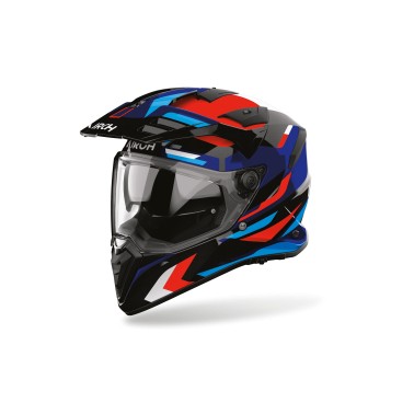 Capacete AIROH BADX-X GLITCH Azul/Vermelho